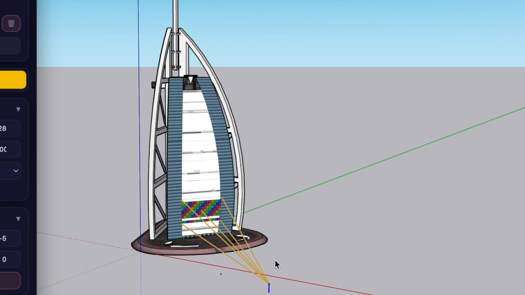 Projector Designer — projection beams on architectural scene